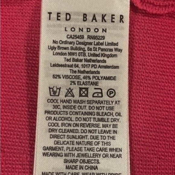 Ted Baker Gorjeta Knit Tulip Skirt Fuschia Pink Sheath Dress Size 5 US 12 - Picture 3 of 16